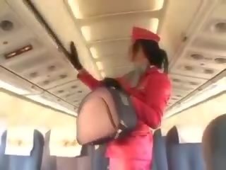 Предизвикателен стюардеса смучене фалос преди кунилингус