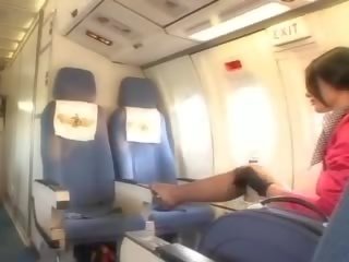 Erotic air hostess gets fresh sperm aboard