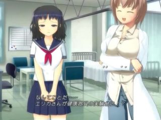 Anime koekje in school- uniform masturberen poesje